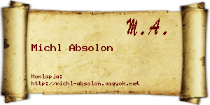 Michl Absolon névjegykártya